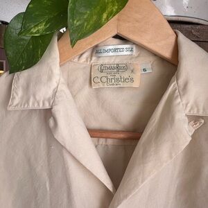 Vintage 70’s Women's Cream Silk Blouse